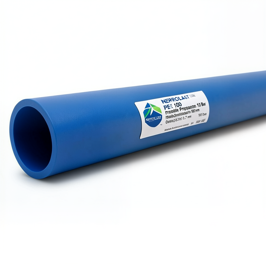 Neproplast HDPE Pipes PE 100 Pressure 10 Bar Outside Diameter 180 mm Thickness 10.7 mm Blue | NEPROPLAST