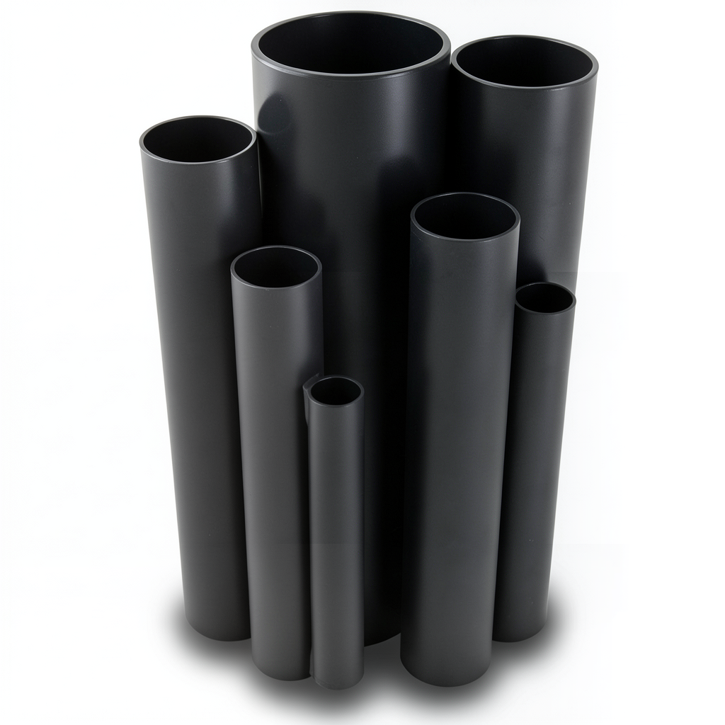 مواسير UPVC مقاس 8 إنش سمك 6.73 مم ضغط 8.6 بار لون اسود