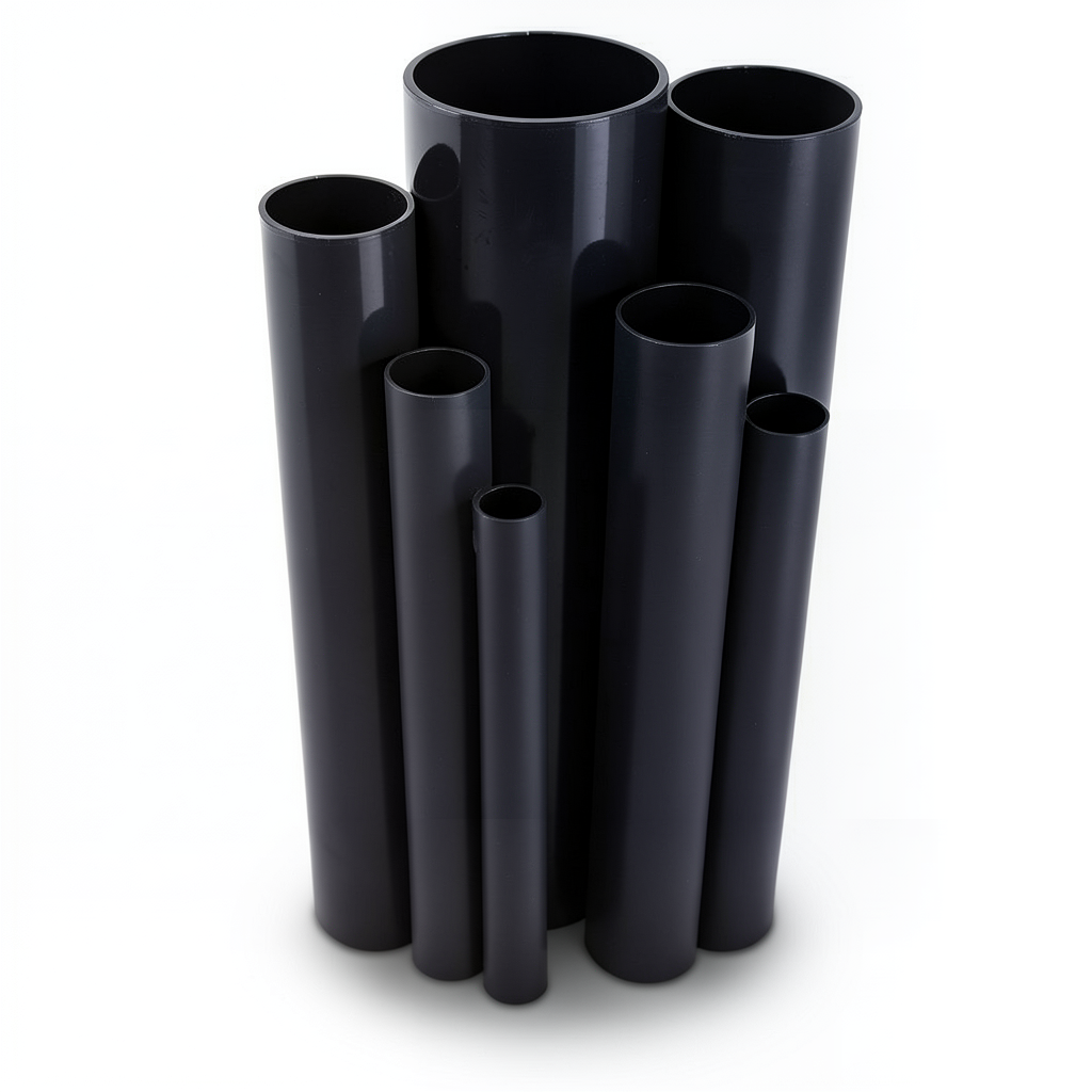 مواسير UPVC مقاس 6 إنش سمك 9.91 مم ضغط 17.2 بار لون اسود