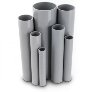 مواسير UPVC مقاس 8 إنش ضغط 8.6 بار سمك 6.73 مم لون رمادي