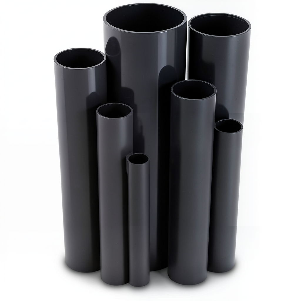 مواسير UPVC مقاس 8 إنش سمك 6.73 مم ضغط 8.6 بار لون اسود