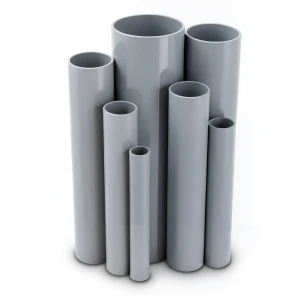 مواسير UPVC ضغط 6.9 بار مقاس 8 إنش سمك 5.33 مم لون رمادي