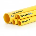 Neproplast  HDPE Pipes PE 100 Pressure 6 Bar Outside Diameter 200 mm Thickness 7.3 mm Color Yellow