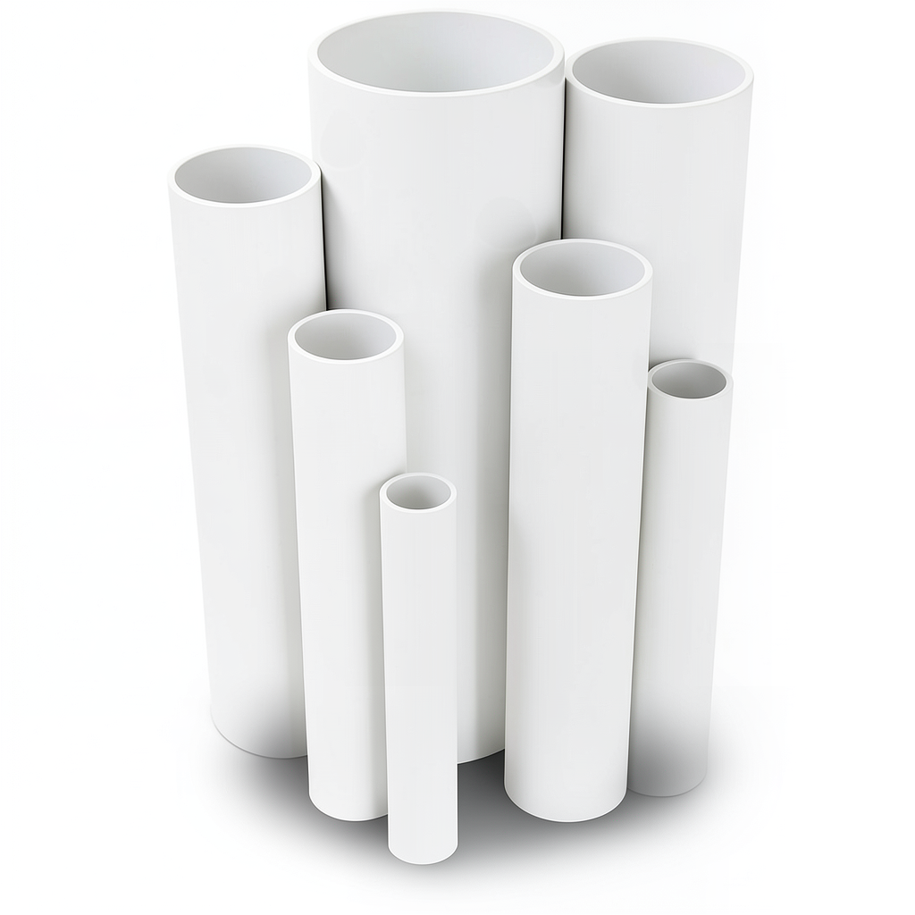 مواسير UPVC ضغط 13.8 بار مقاس 8 إنش سمك 10.41 مم لون أبيض