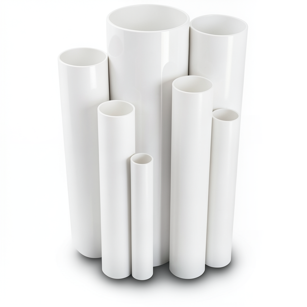 مواسير UPVC ضغط 11 بار مقاس 8 إنش سمك 8.43 مم لون أبيض