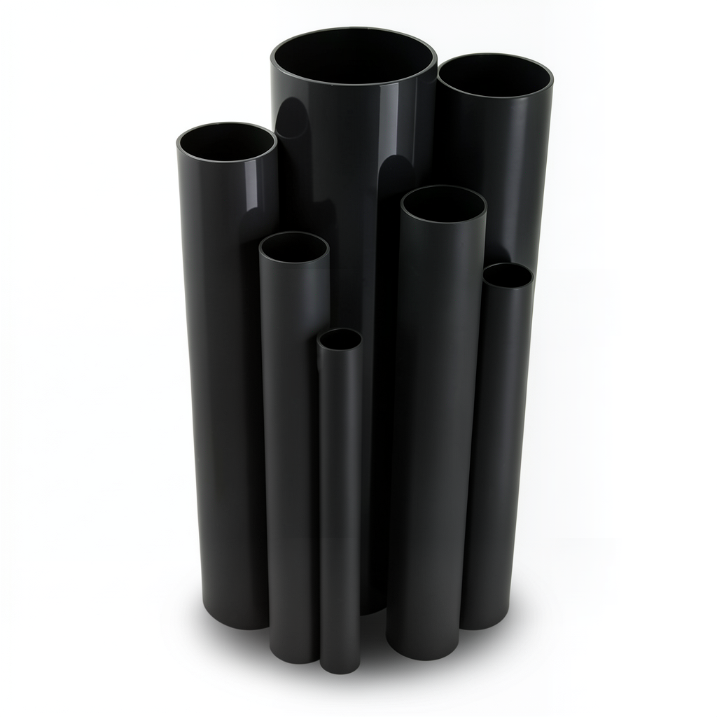 مواسير UPVC ضغط 11 بار مقاس 8 إنش سمك 8.43 مم لون اسود