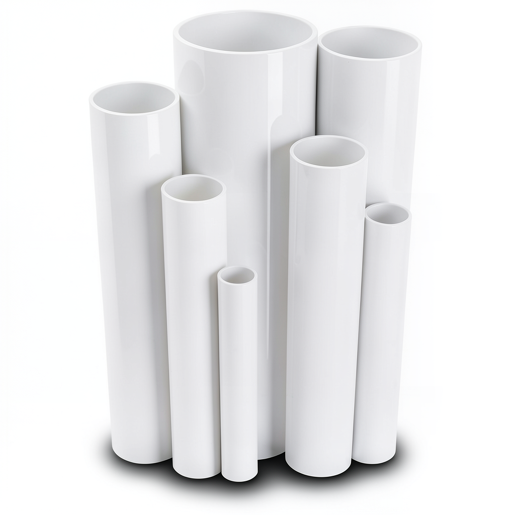 مواسير UPVC مقاس 8 إنش سمك 12.90 مم ضغط 17.2 بار لون أبيض