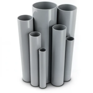 مواسير UPVC مقاس 8 إنش سمك 12.90 مم ضغط 17.2 بار لون رمادي