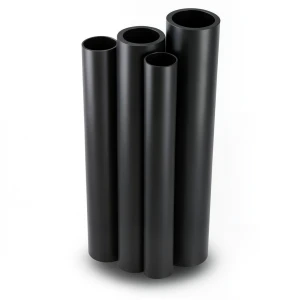 مواسير HDPE بولي ايثيلين عالي الكثافة PE 63 ضغط 6 بار قطر خارجي 180 مم سمك 10.2 مم لون أسود