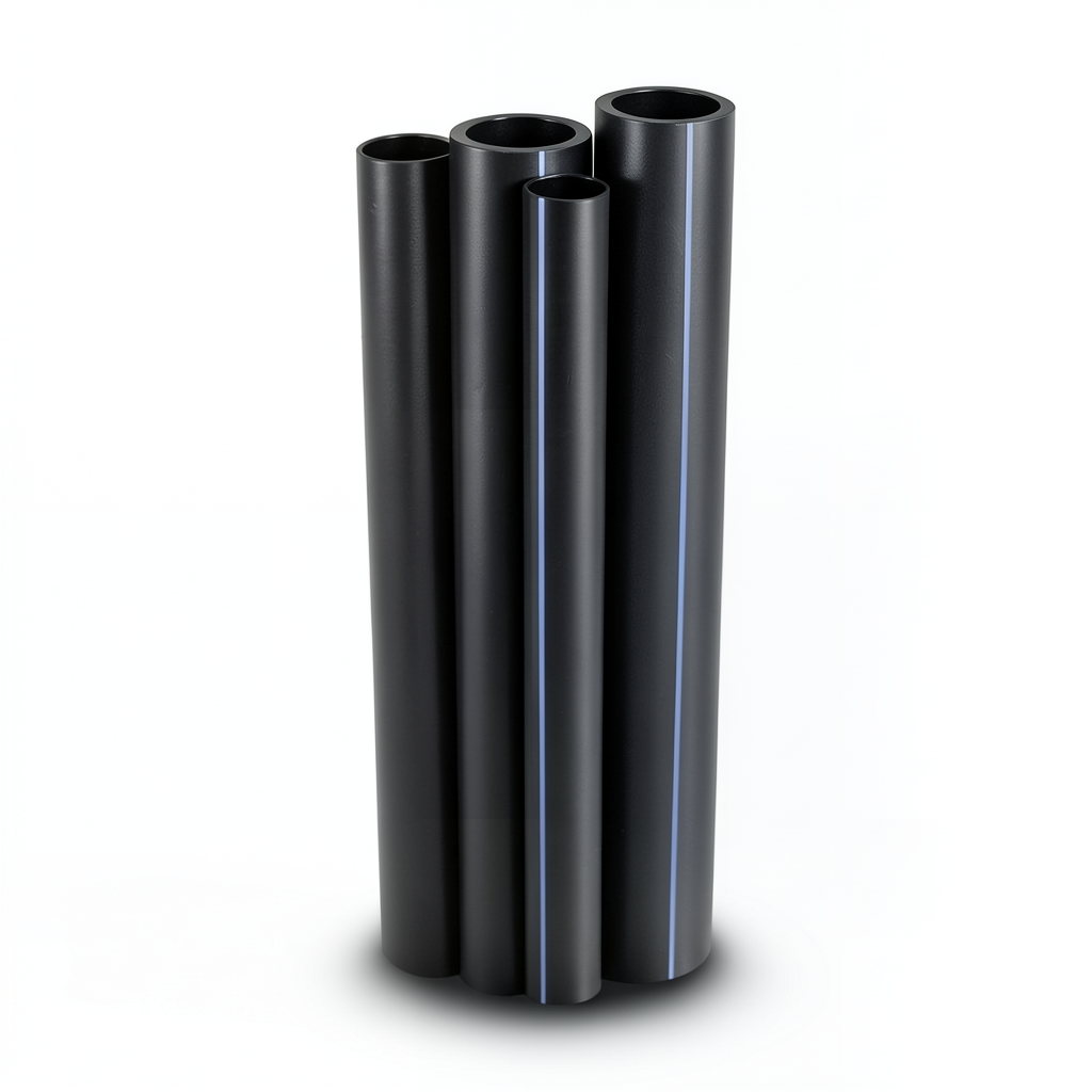 HDPE Pipes PE 63 Pressure 6 Bar Outside Diameter 200 mm Thickness 11.4 mm Black