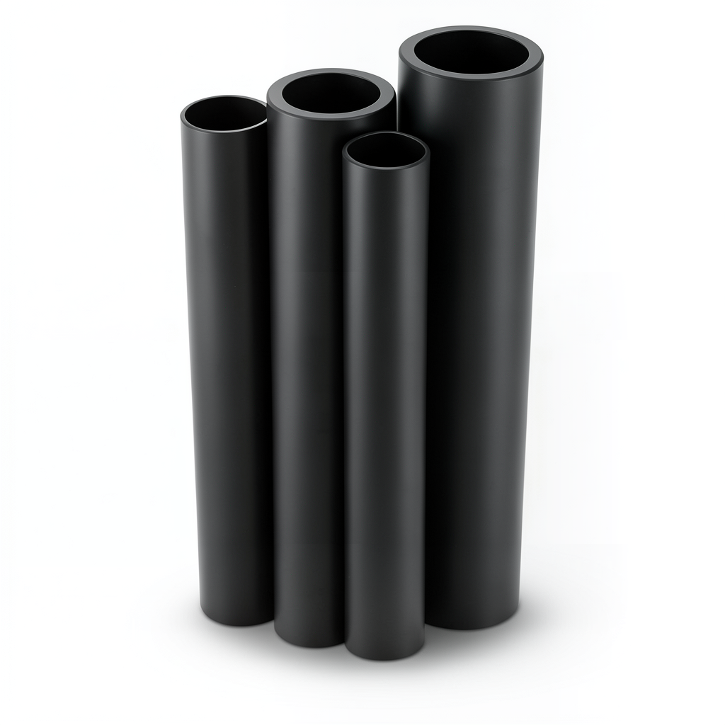 مواسير HDPE PE 63 ضغط 6 بار قطر 225 مم سمك 12.8 مم لون أسود