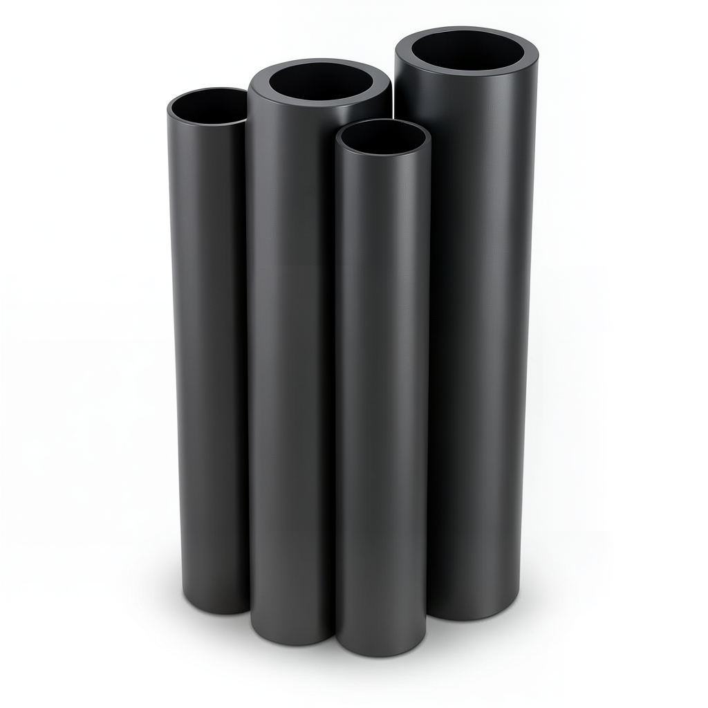 HDPE Pipes PE 63 Pressure 6 Bar Diameter 250 mm Thickness 14.2 mm Black