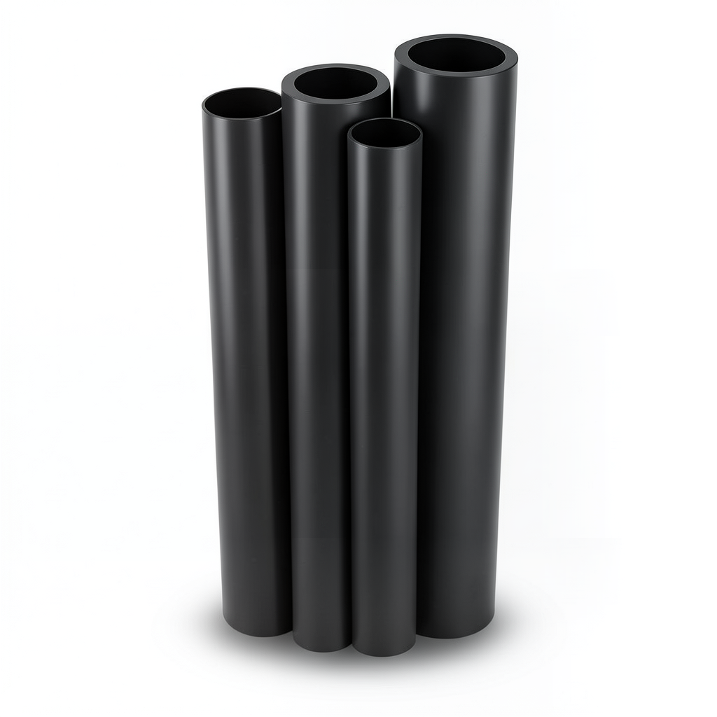 مواسير HDPE بولي ايثيلين عالي الكثافة PE 63 ضغط 6 بار قطر 355 مم سمك 20.1 مم لون أسود
