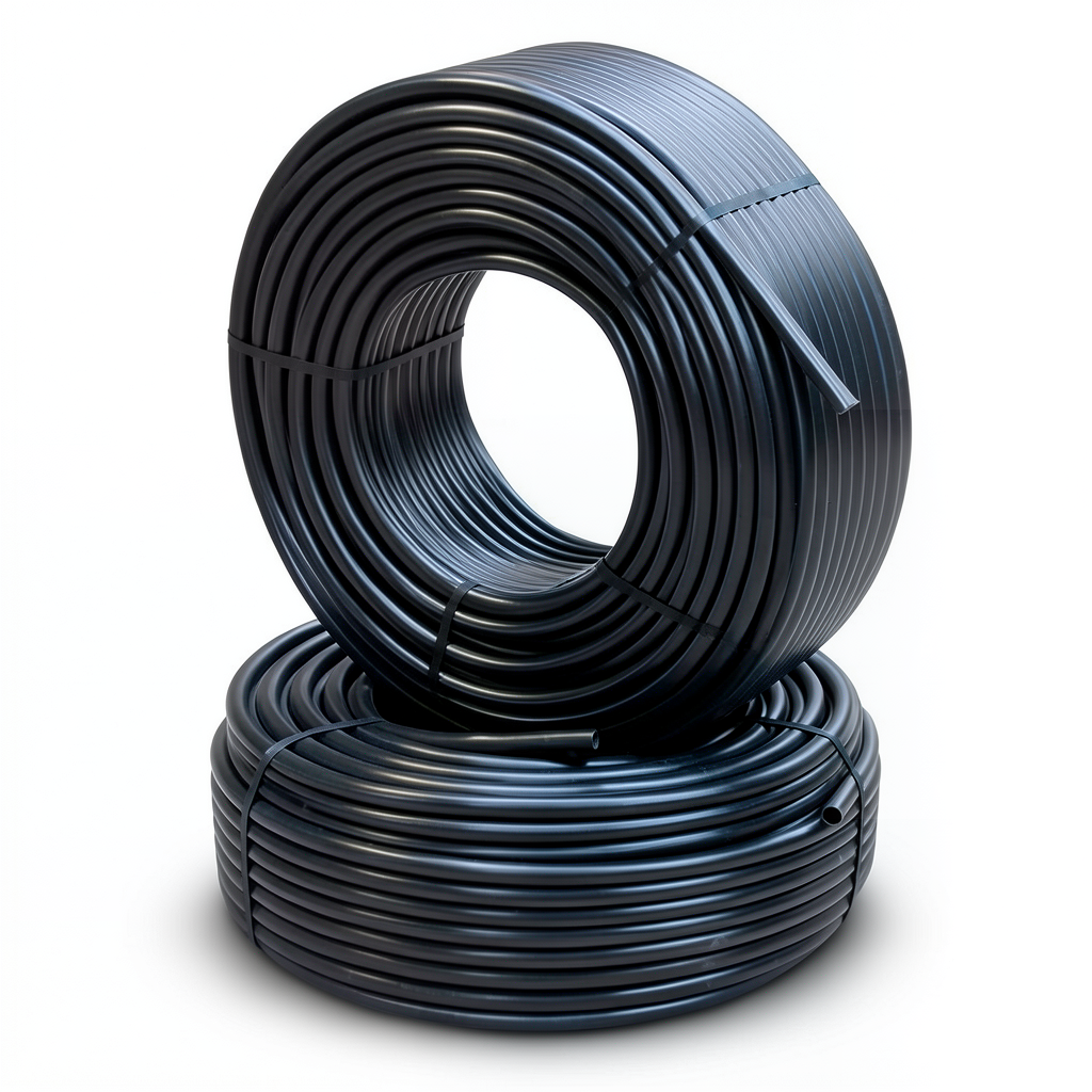 أنابيب HDPE PE 80 ضغط 10 بار قطر خارجي 90 مم سمك 6.7 مم لون أسود