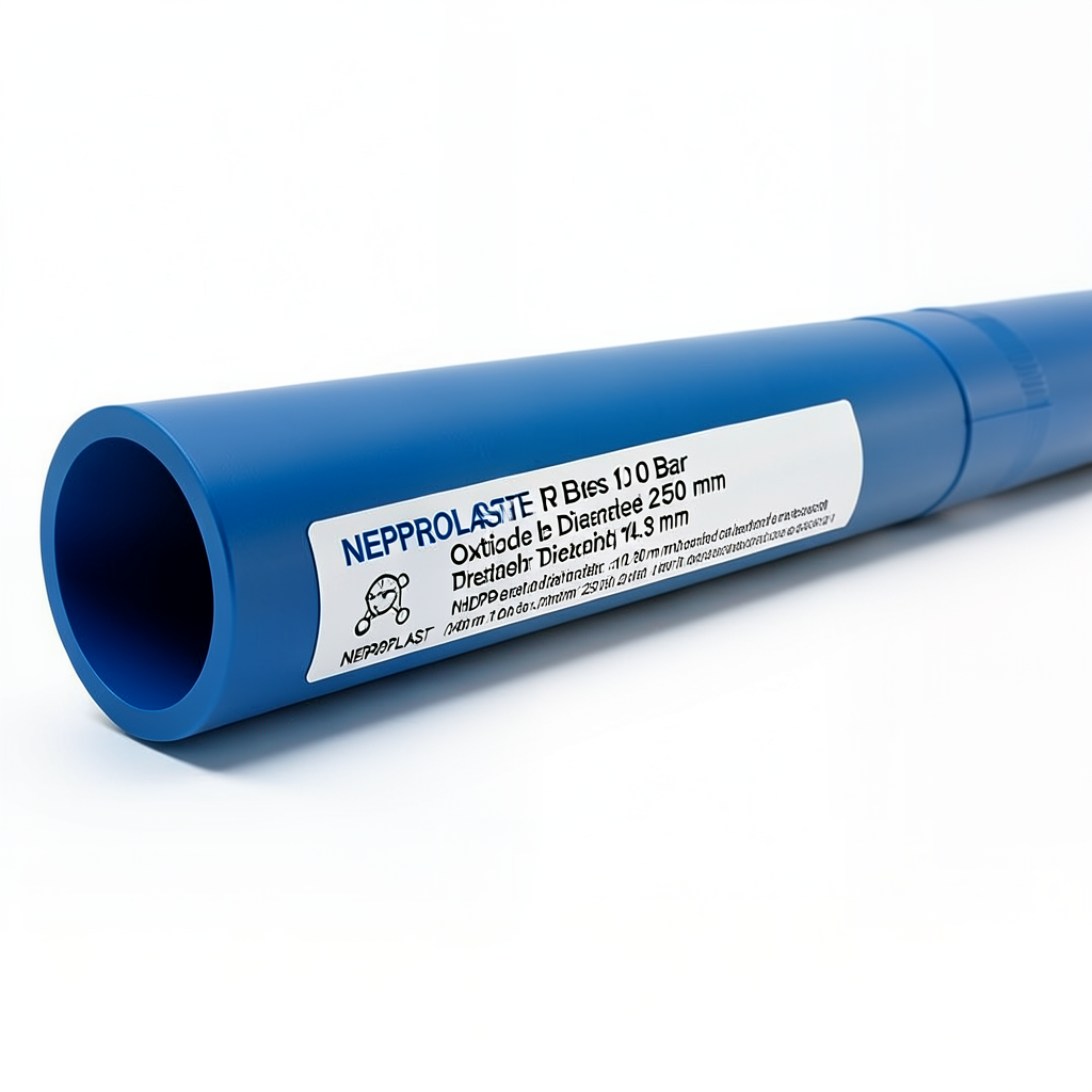 مواسير HDPE PE 100 ضغط 10 بار قطر خارجي 250 مم سمك 14.8 مم لون ازرق | نيبروبلاست