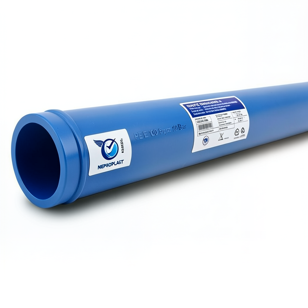 مواسير HDPE PE 100 ضغط 10 بار قطر خارجي 280 مم سمك 16.6 مم لون أزرق | نيبروبلاست