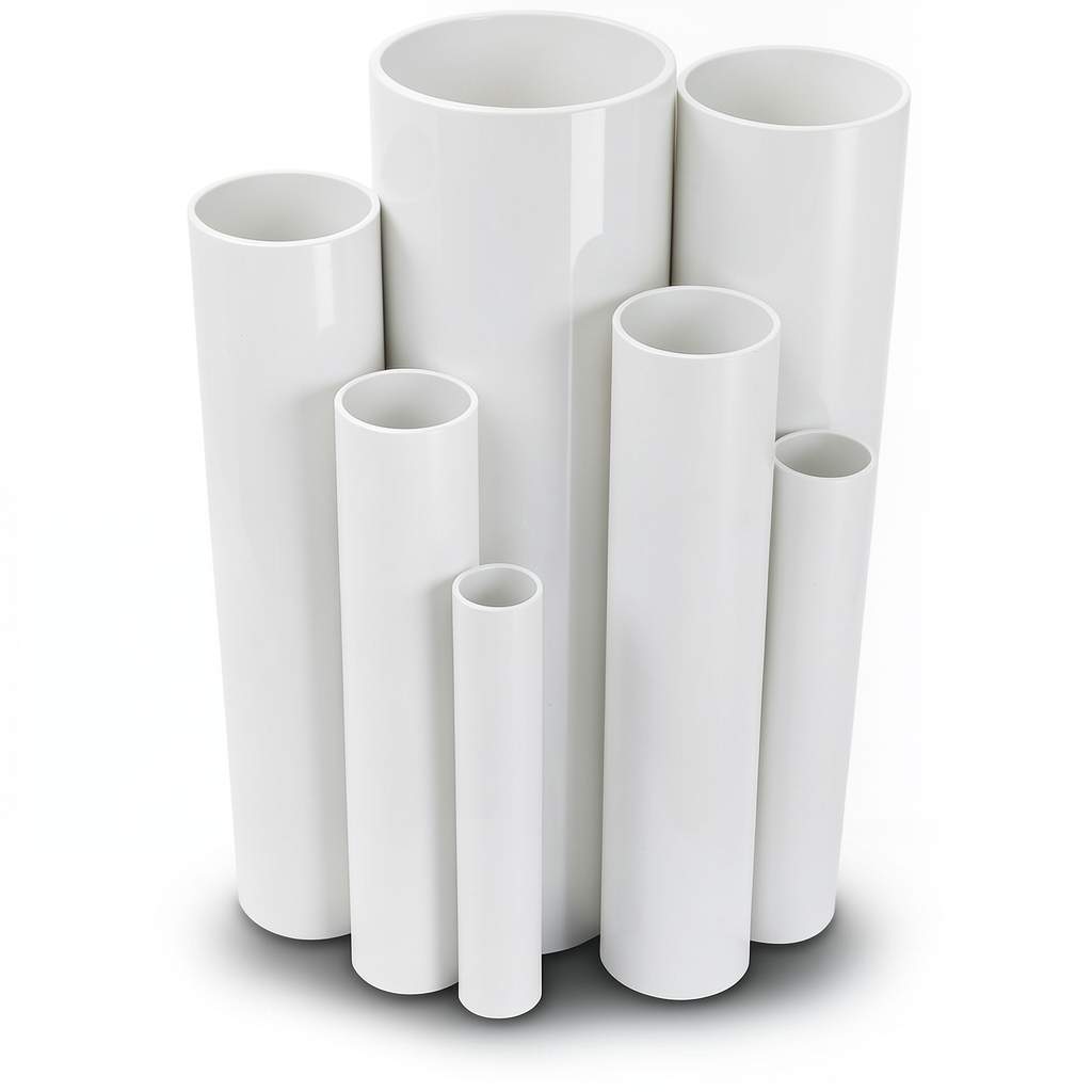 مواسير UPVC مقاس 6 إنش سمك 9.91 مم ضغط 17.2 بار لون أبيض