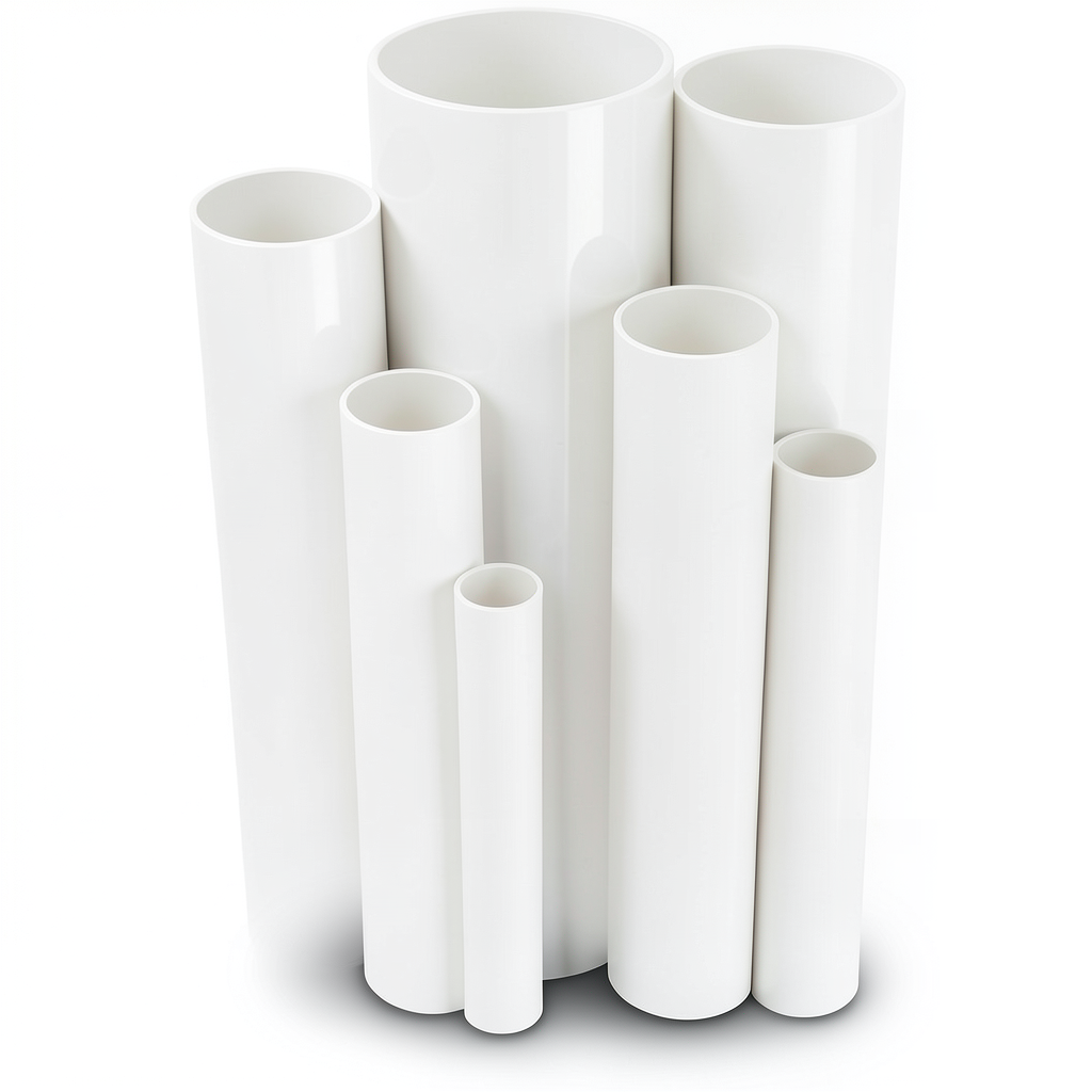 مواسير UPVC مقاس 8 إنش سمك 6.73 مم ضغط 8.6 بار لون أبيض
