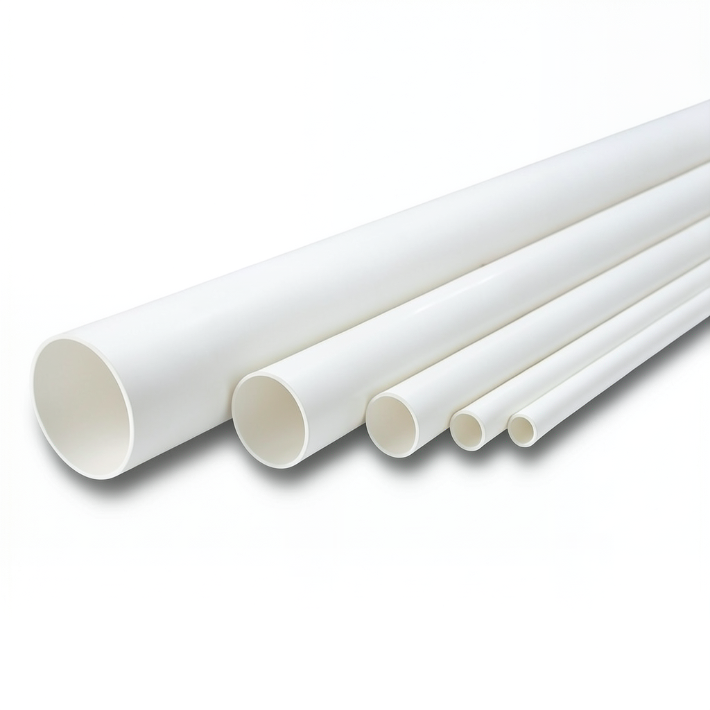 مواسير UPVC ضغط اسمي 11 بار مقاس ¼ 1 إنش سمك 1.63 مم لون أبيض