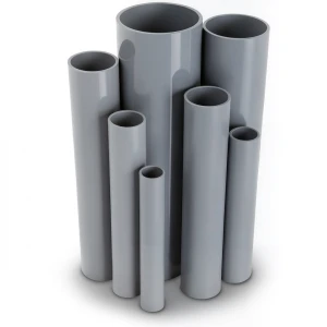 مواسير UPVC ضغط 6.9 بار مقاس 8 إنش سمك 5.33 مم لون رمادي
