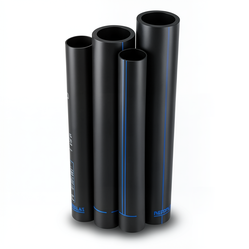 أنابيب HDPE PE 100 ضغط 10 بار قطر خارجي 630 مم سمك 37.4 مم لون أسود | نيبروبلاست