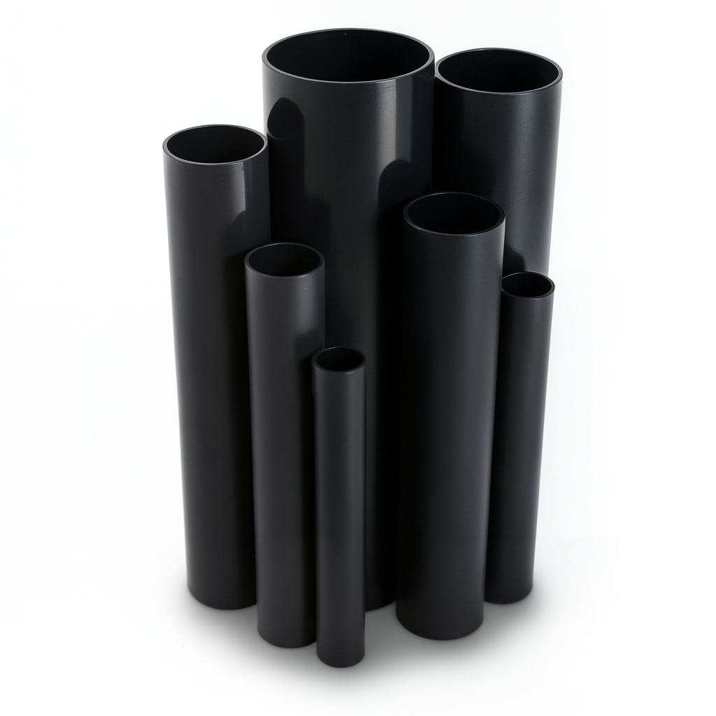 مواسير UPVC ضغط 6.9 بار مقاس 8 إنش سمك 5.33 مم لون اسود