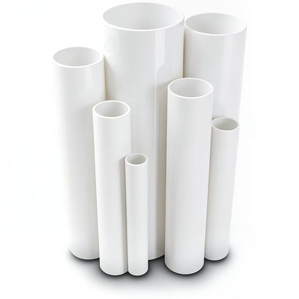 مواسير UPVC ضغط 11 بار مقاس 8 إنش سمك 8.43 مم لون أبيض