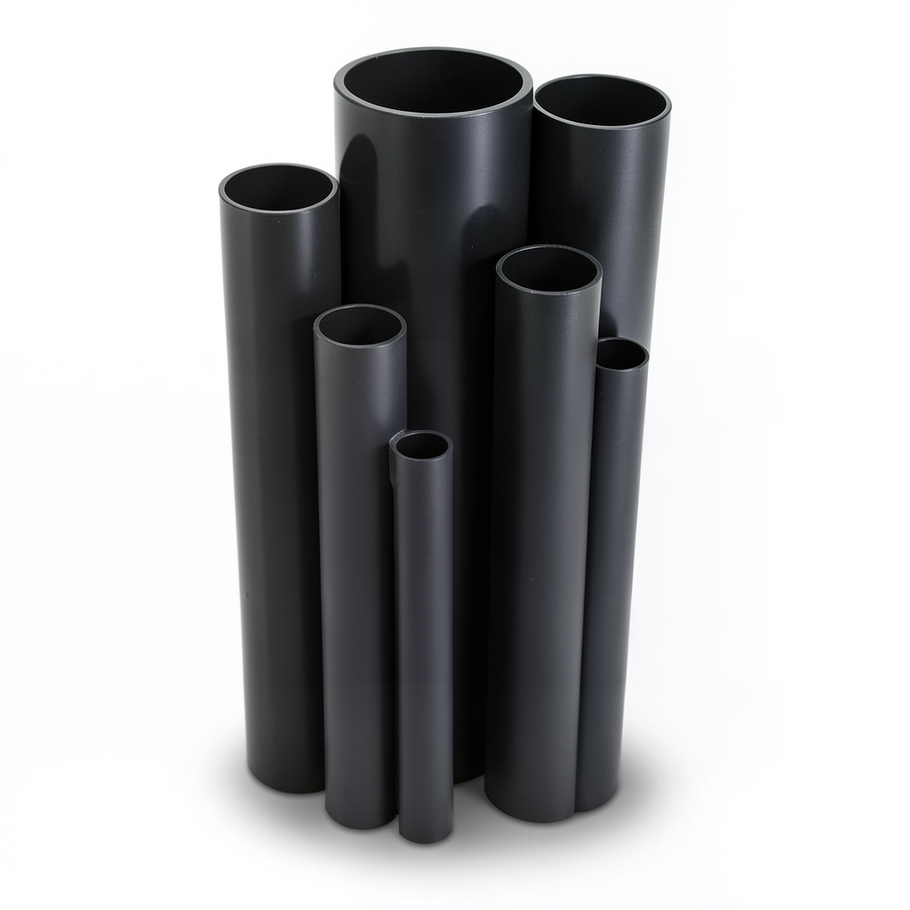 مواسير UPVC ضغط 11 بار مقاس 8 إنش سمك 8.43 مم لون اسود
