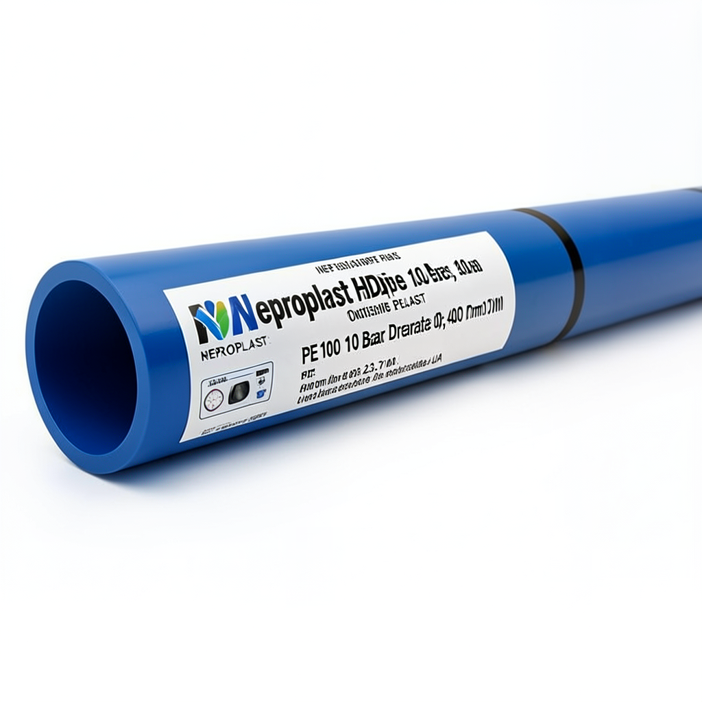 Neproplast HDPE Pipes PE 100 Pressure 10 Bar Outside Diameter 400 mm Thickness 23.7 mm Blue | NEPROPLAST