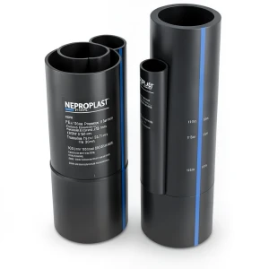 أنابيب HDPE PE 100 ضغط 10 بار قطر خارجي 500 مم سمك 29.7 مم لون أسود | نيبروبلاست