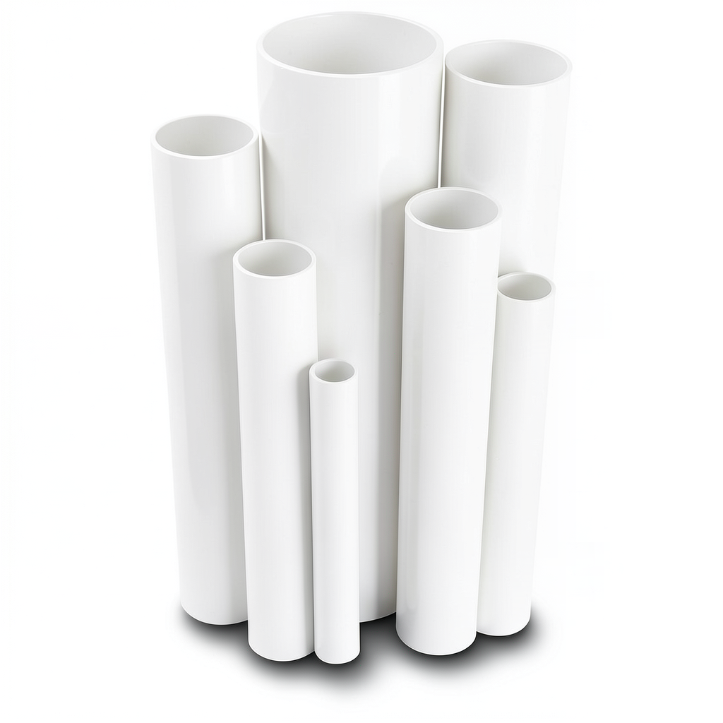 مواسير UPVC مقاس 8 إنش سمك 12.90 مم ضغط 17.2 بار لون أبيض