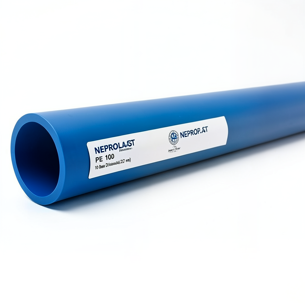 مواسير HDPE PE 100 ضغط 10 بار قطر خارجي 450 مم سمك 26.7 مم لون ازرق | نيبروبلاست