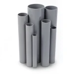 مواسير UPVC مقاس 8 إنش سمك 12.90 مم ضغط 17.2 بار لون رمادي