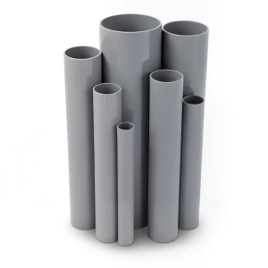 مواسير UPVC مقاس 8 إنش سمك 12.90 مم ضغط 17.2 بار لون رمادي
