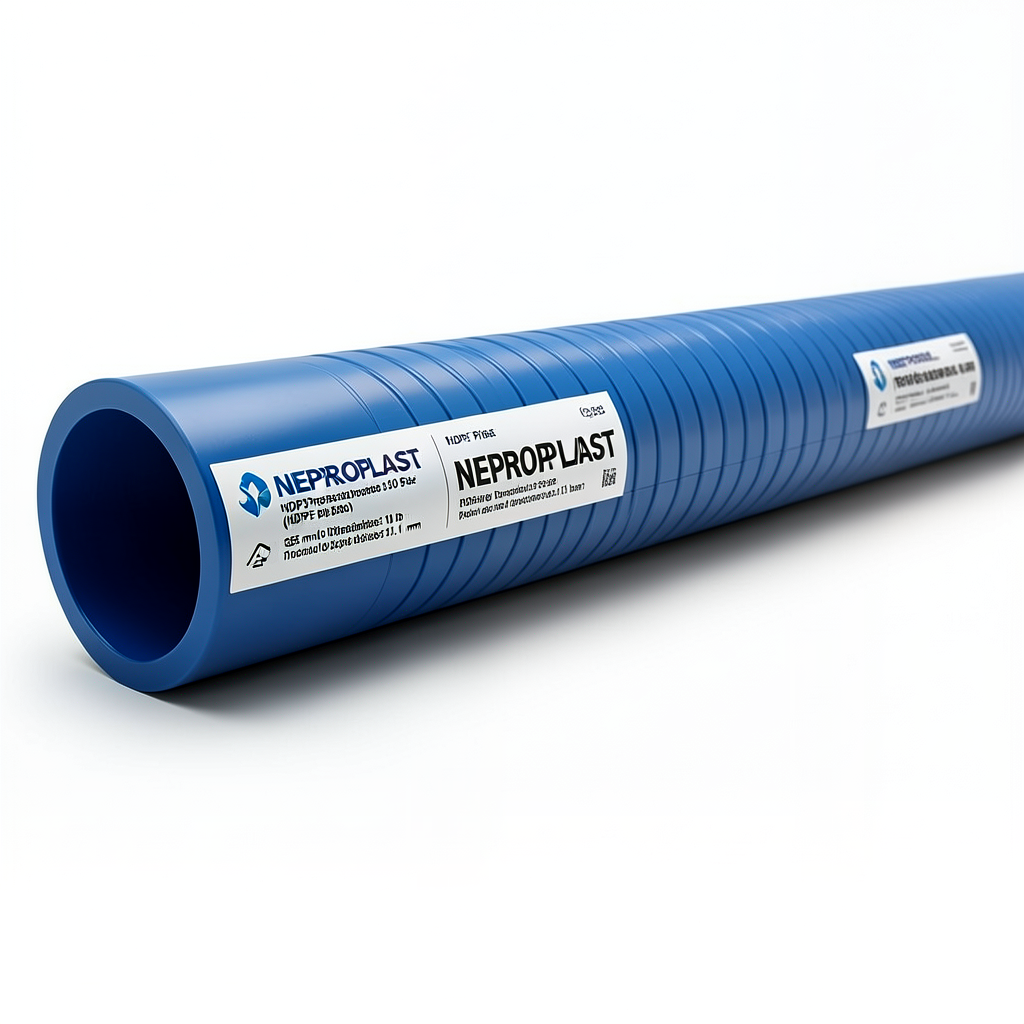 HDPE Pipes PE 100 Pressure 10 Bar Outside Diameter 355 mm Thickness 21.1 mm Blue | NEPROPLAST