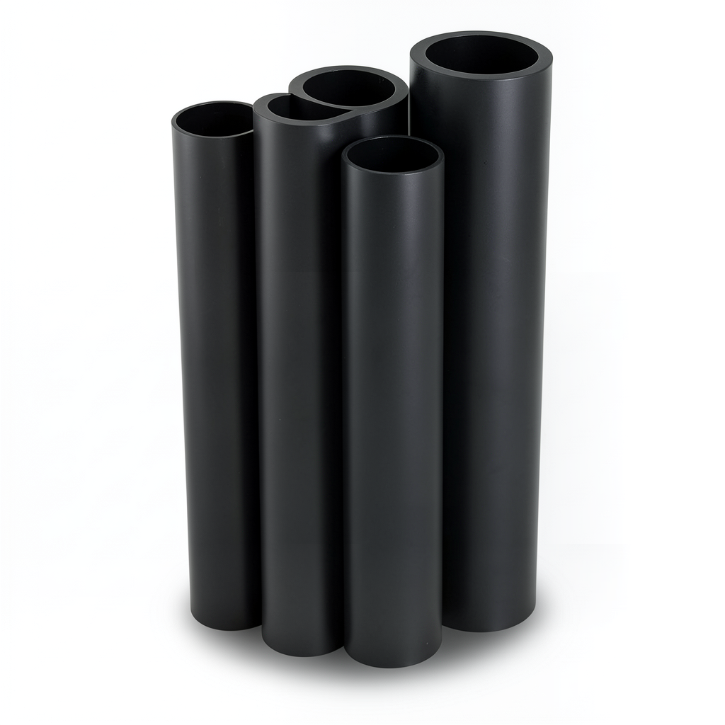 أنابيب HDPE PE 80 ضغط 10 بار قطر 140 مم سمك 10.3 مم لون أسود