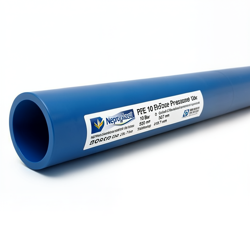 Neproplast HDPE Pipes PE 100 Pressure 10 Bar Outside Diameter 500 mm Thickness 29.7 mm Blue | NEPROPLAST