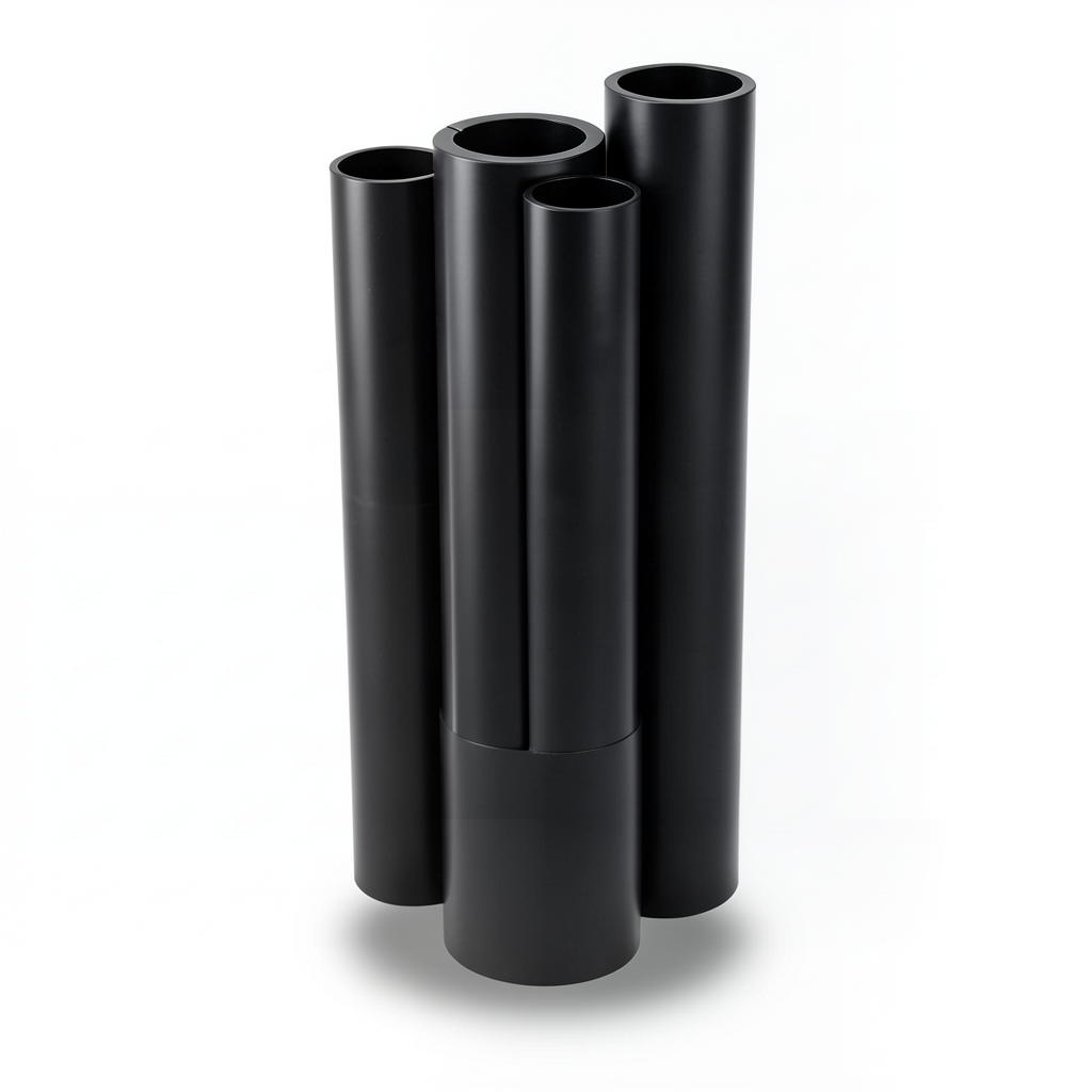 مواسير HDPE PE 80 ضغط 10 بار قطر خارجي 225 مم سمك 16.6 مم لون أسود