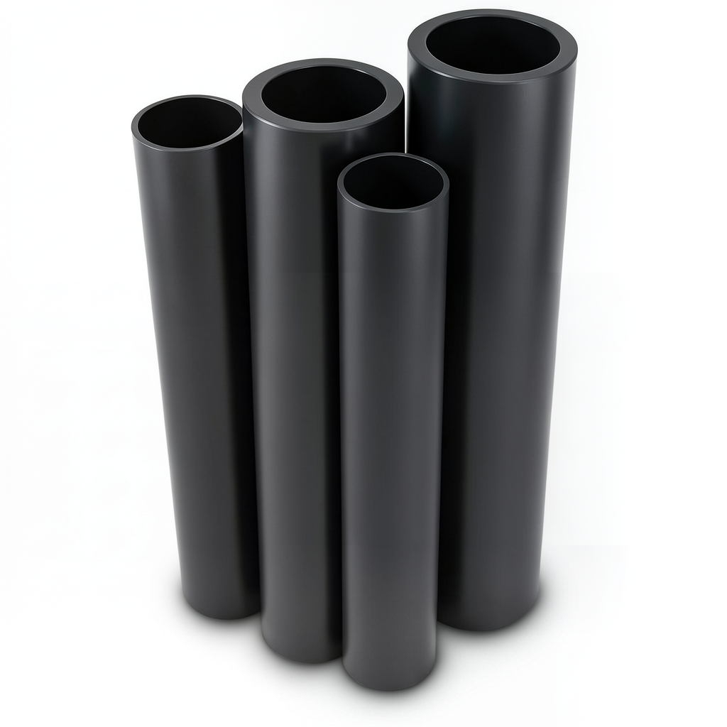 مواسير HDPE PE 100 ضغط 12.5 بار قطر خارجي 225 مم سمك 16.6 مم لون أسود