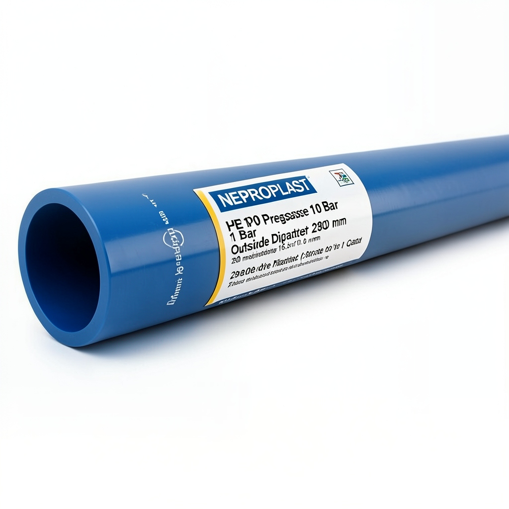 مواسير HDPE PE 100 ضغط 10 بار قطر خارجي 280 مم سمك 16.6 مم لون أزرق | نيبروبلاست