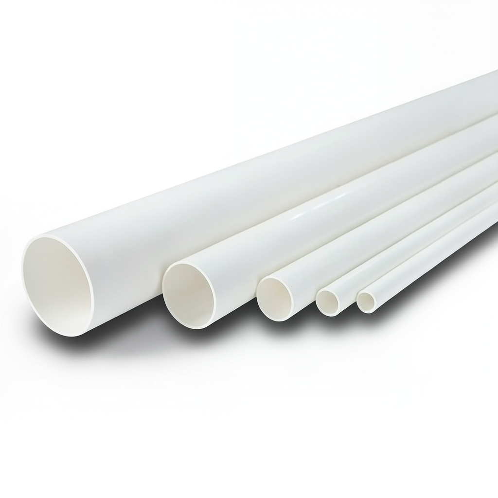 مواسير UPVC ضغط اسمي 11 بار مقاس ¼ 1 إنش سمك 1.63 مم لون أبيض