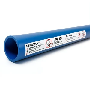 HDPE Pipes PE 100 Pressure 10 Bar Outside Diameter 315 mm Thickness 18.7 mm Blue | NEPROPLAST