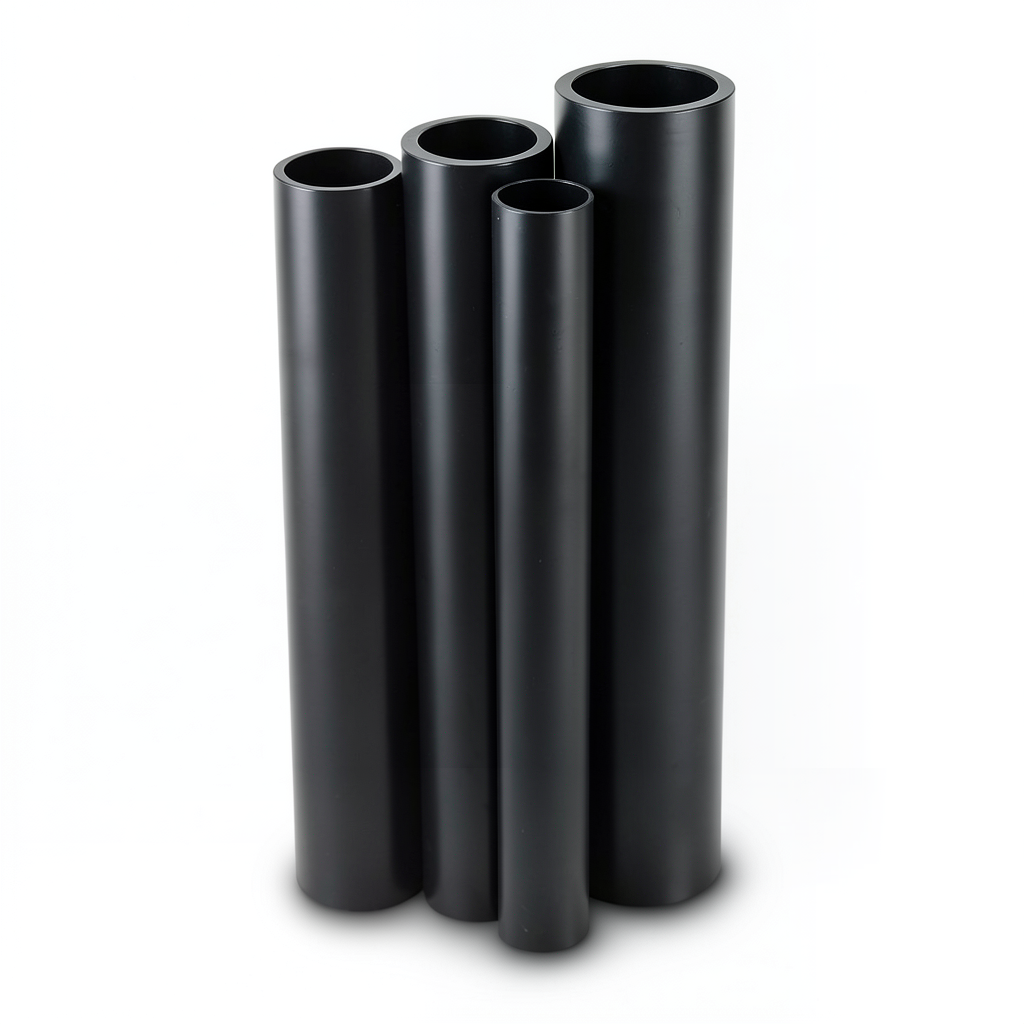 HDPE Pipes PE 80 Pressure 10 Bar Outer Diameter 630 mm Thickness 46.3 mm Black