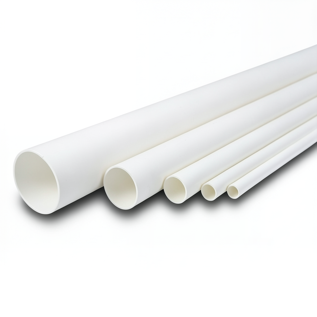 مواسير UPVC ضغط 11 بار مقاس ½ 1 إنش سمك 1.85 مم لون أبيض