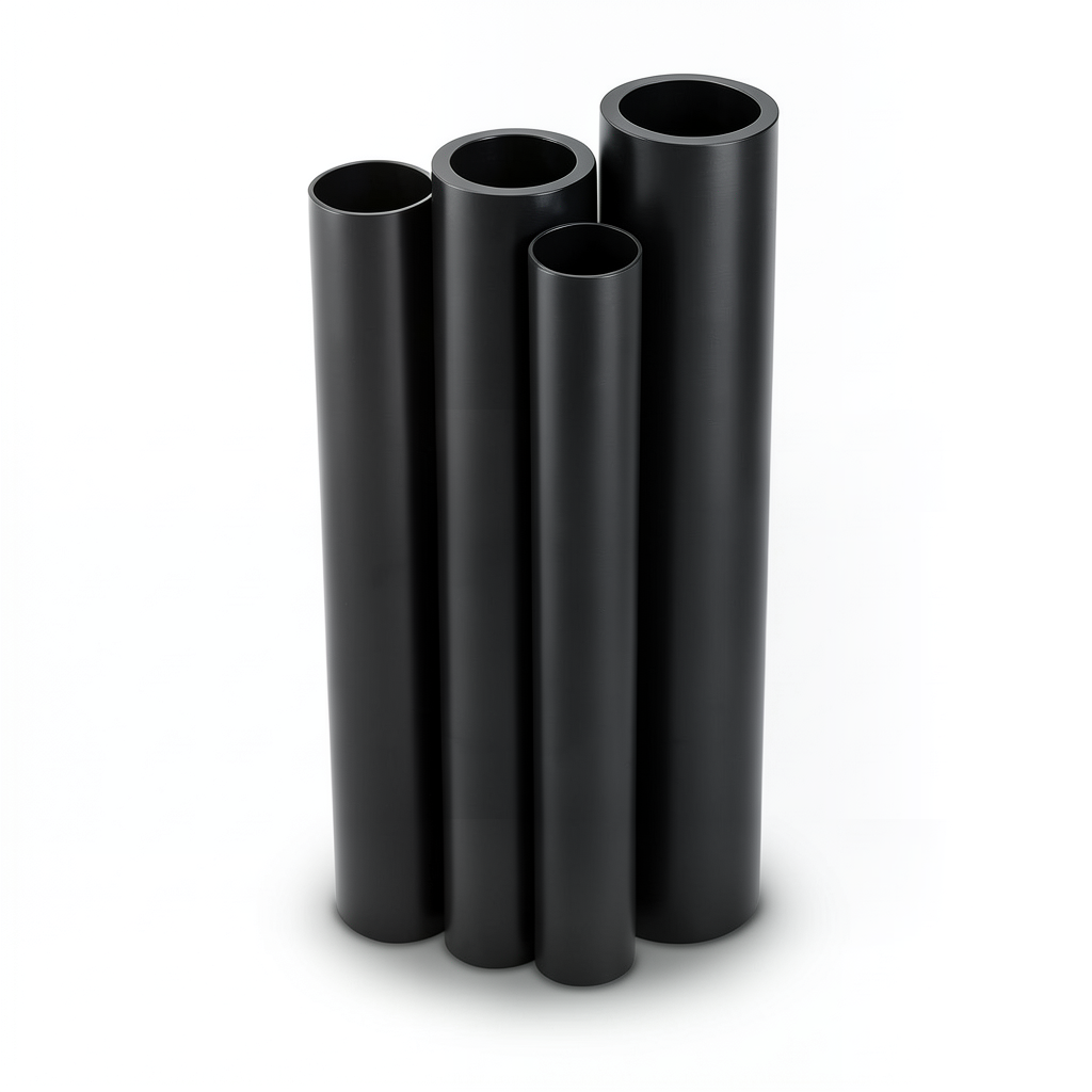 أنابيب HDPE PE 80 ضغط 10 بار قطر خارجي 710 مم سمك 52.2 مم لون أسود