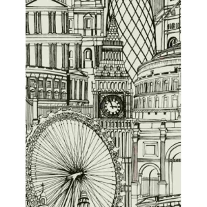 Youth and Children Wallpaper 10m x 0.53m Light Beige and Black