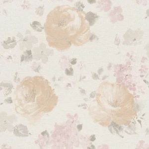 Floral Wallpaper 10m x 0.53m Beige Color, Model 448870