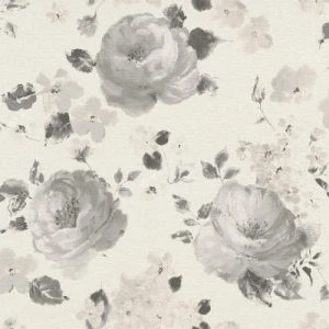 German Floral Wallpaper 10m x 0.53m Gray, Model 448894