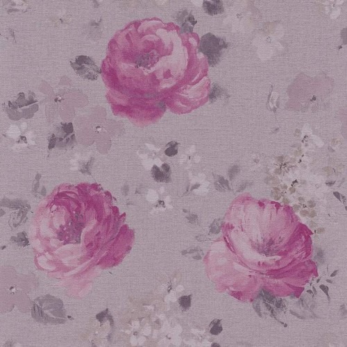 German Floral Wall Covering 10m x 0.53m Pink, Model 448849