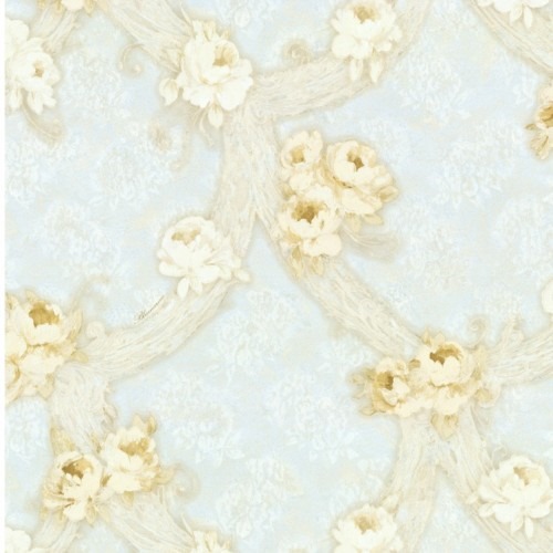 Italian Wall Decoration 10m x 0.73m Light Blue with Beige